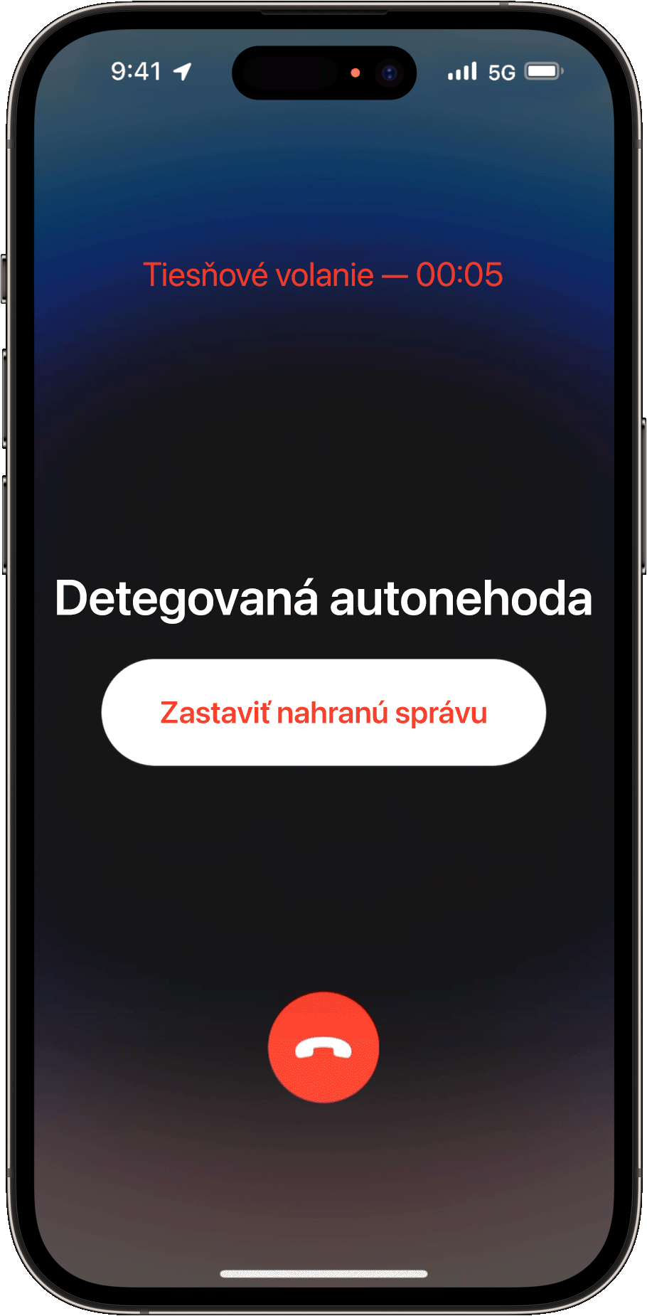 Ak nebudete reagovať, iPhone kontaktuje záchranné služby a prehrá nahranú správu