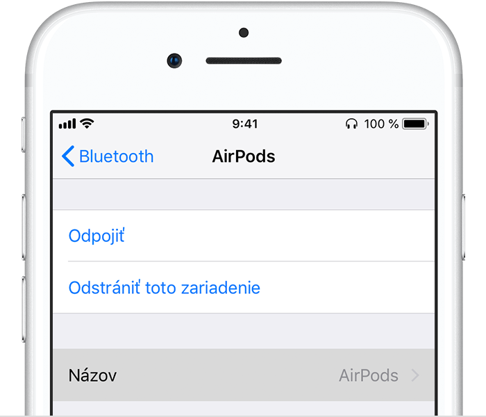 Nastavenia zariadenia Bluetooth v iPhone