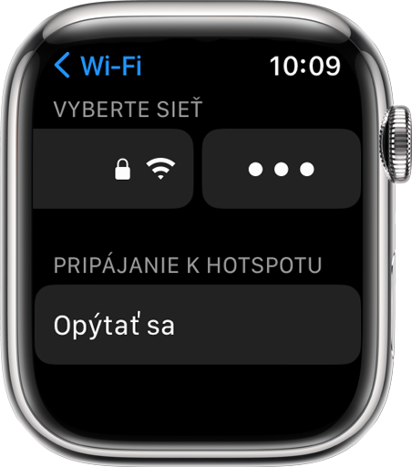 On Apple Watch, open the Wi-Fi settings