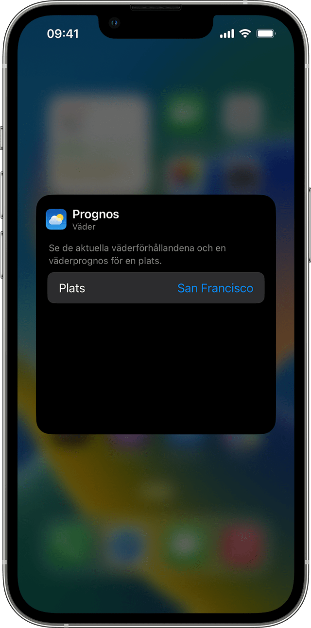En iPhone som visar hur du redigerar en widget
