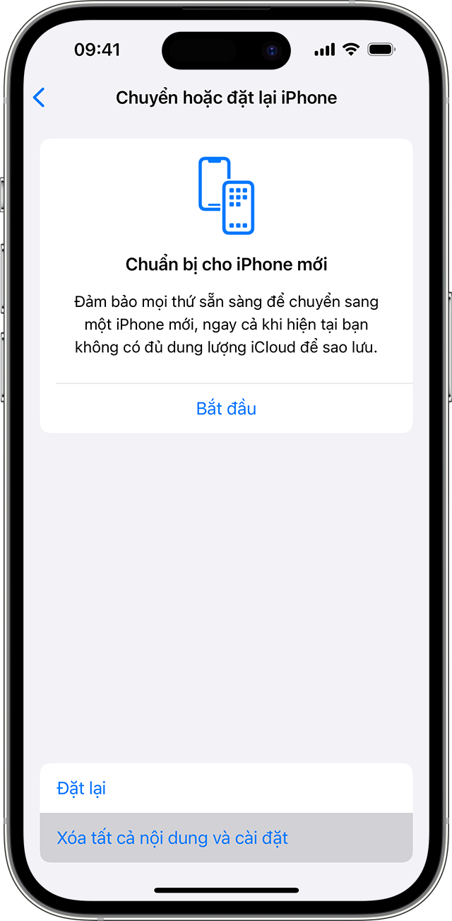 Trong phần cài đặt của iPhone, hãy dùng tùy chọn Xóa tất cả nội dung và cài đặt để xóa thông tin cá nhân của bạn.