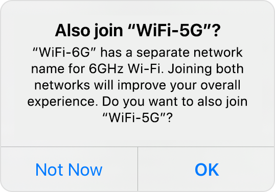 Alert: Do you want to also join "WiFi-5G"?