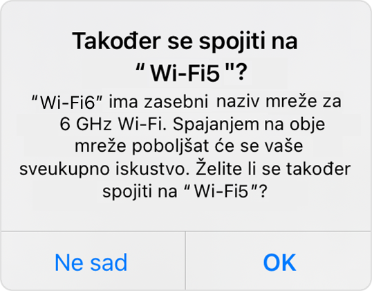 Upozorenje: Želite li se također pridružiti „WiFi-5G“?