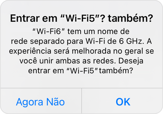 Alerta: Deseja entrar em "WiFi-5G" também?