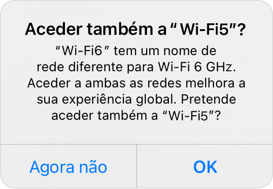 Aviso: Aceder também a "WiFi-5G"?