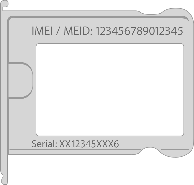 Le numéro de série et le numéro IMEI/MEID de votre iPhone 3 ou iPhone 4 sont indiqués sur le support pour carte SIM.