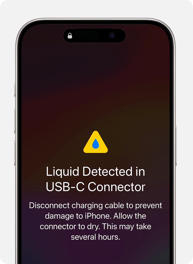 If you see a liquid-detection alert on your iPhone - Apple Support