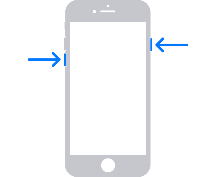 iPhone, der viser knapper, der kan trykkes på