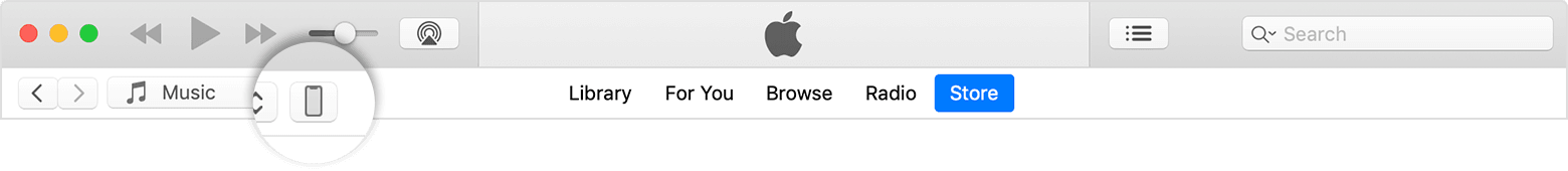 Trong iTunes, biểu tượng thiết bị cho biết bạn đã kết nối thành công thiết bị của mình với máy tính.