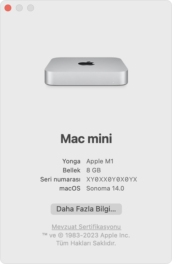 Bu Mac Hakkında penceresi