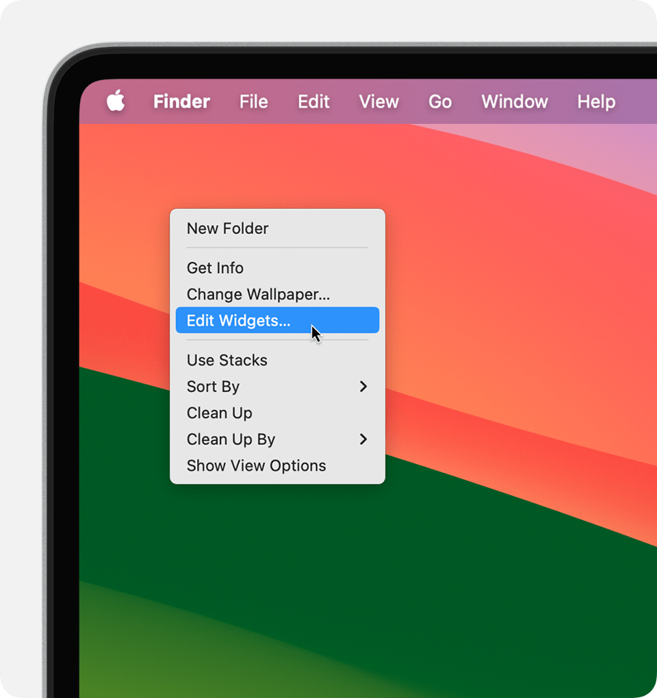 add widgets to mac