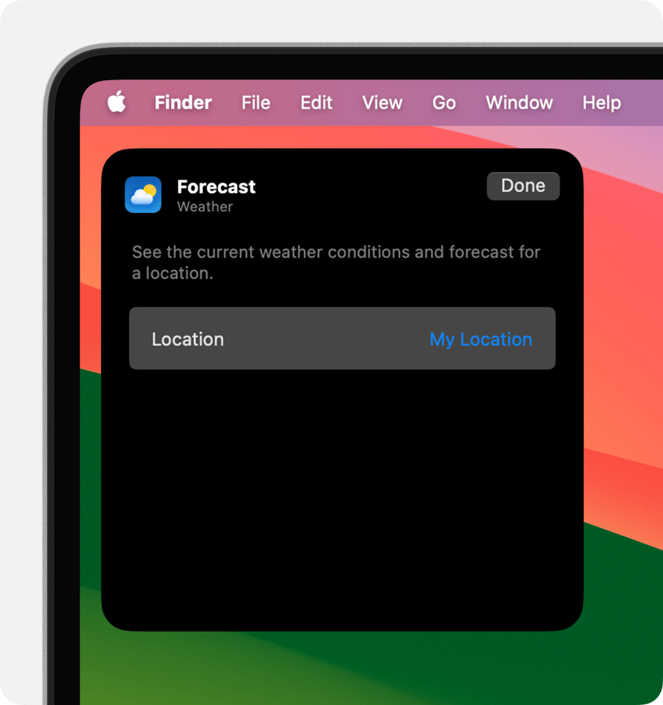 add widgets to mac