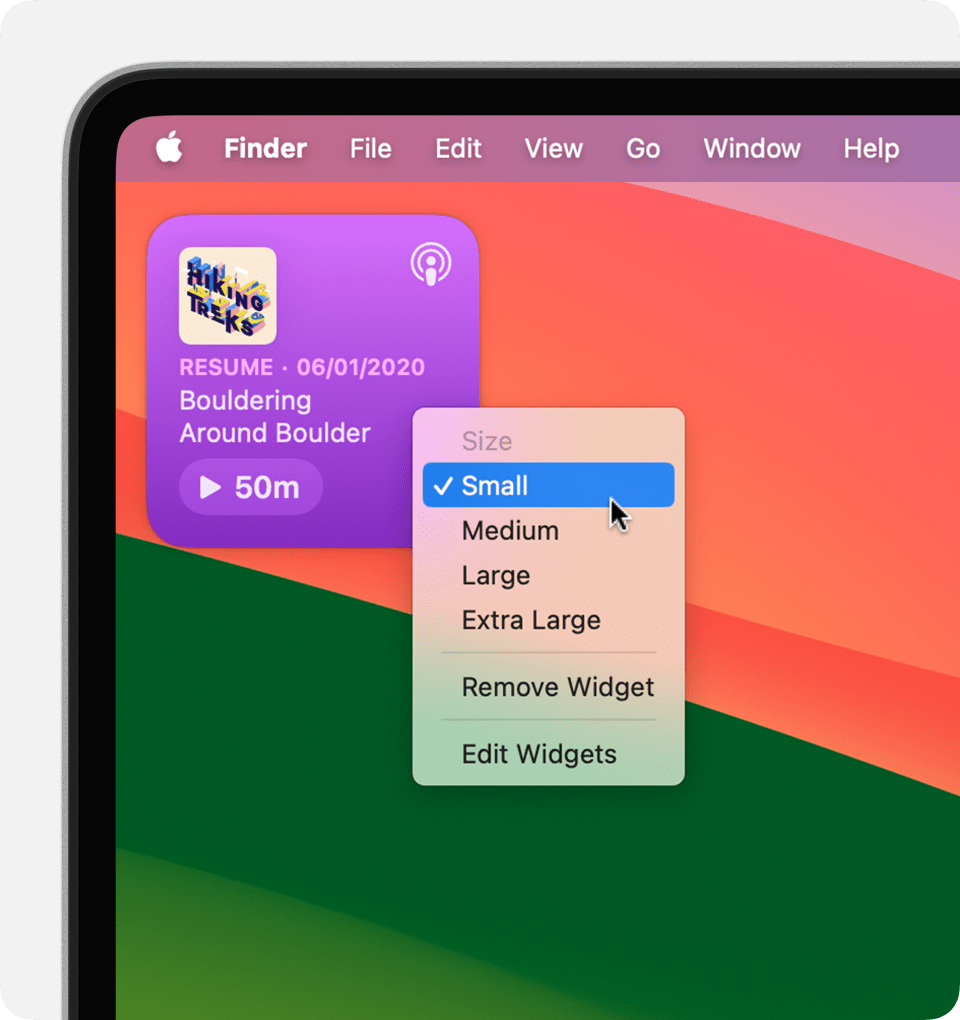 add widgets to mac