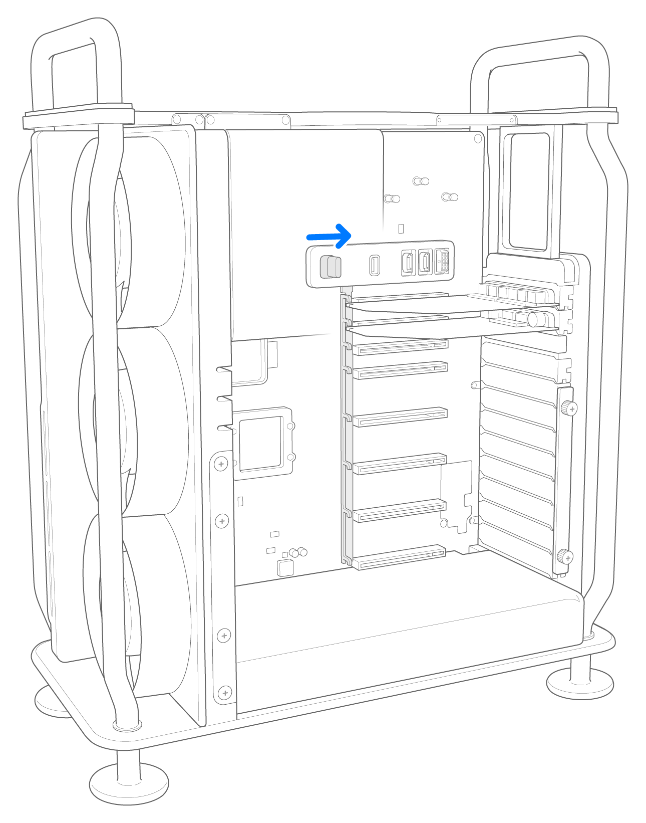 2023，Mac Pro，图示，解锁插槽