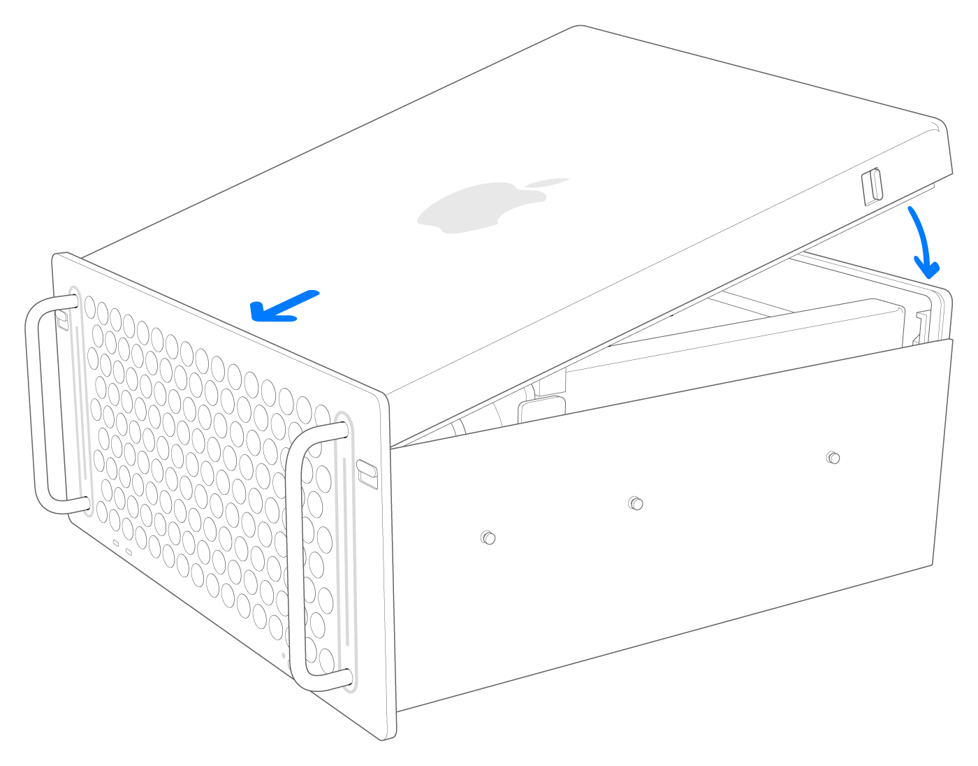 2023，Mac Pro，图示，安装上盖。