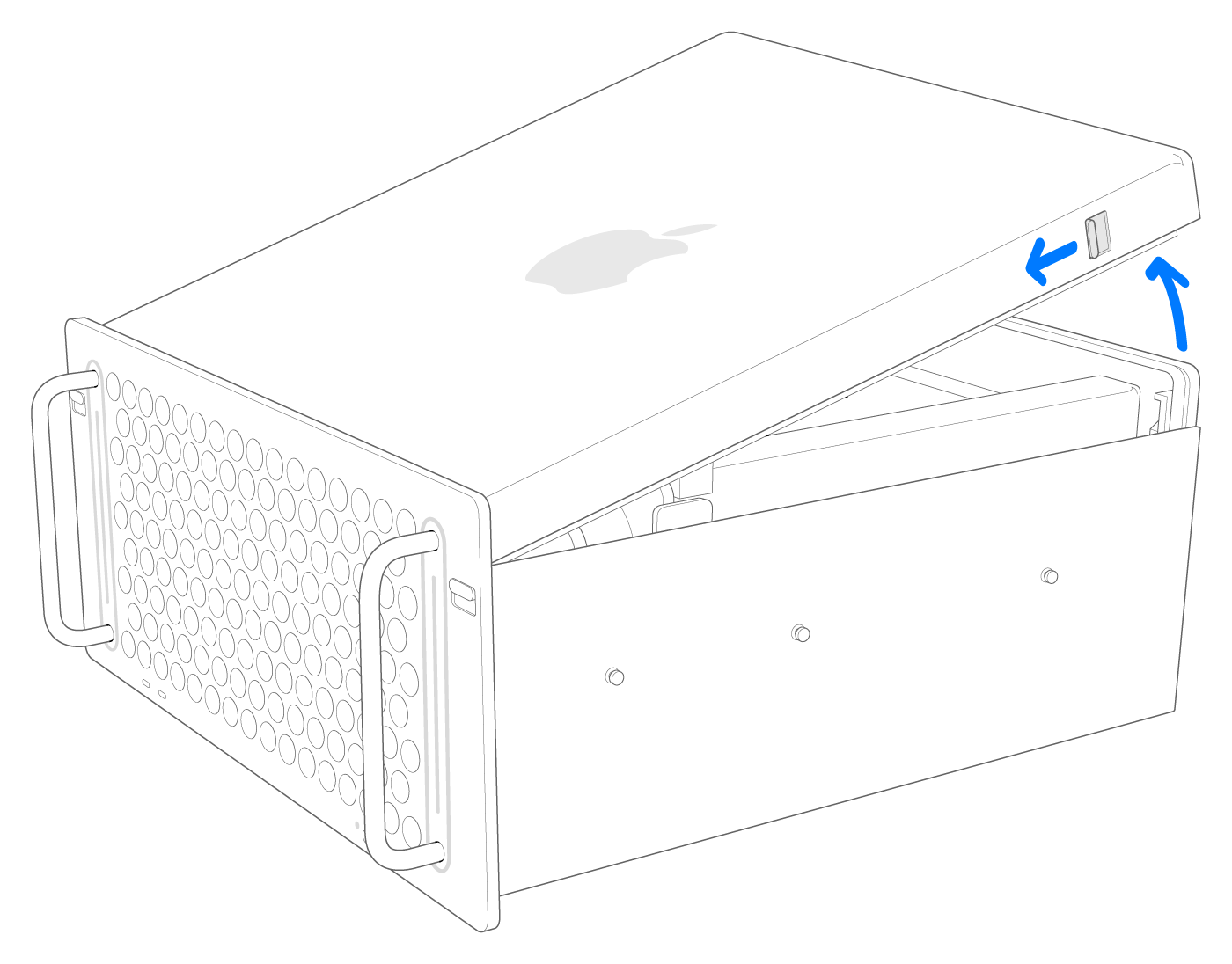 2023，Mac Pro（机架式），图示，卸下上壳