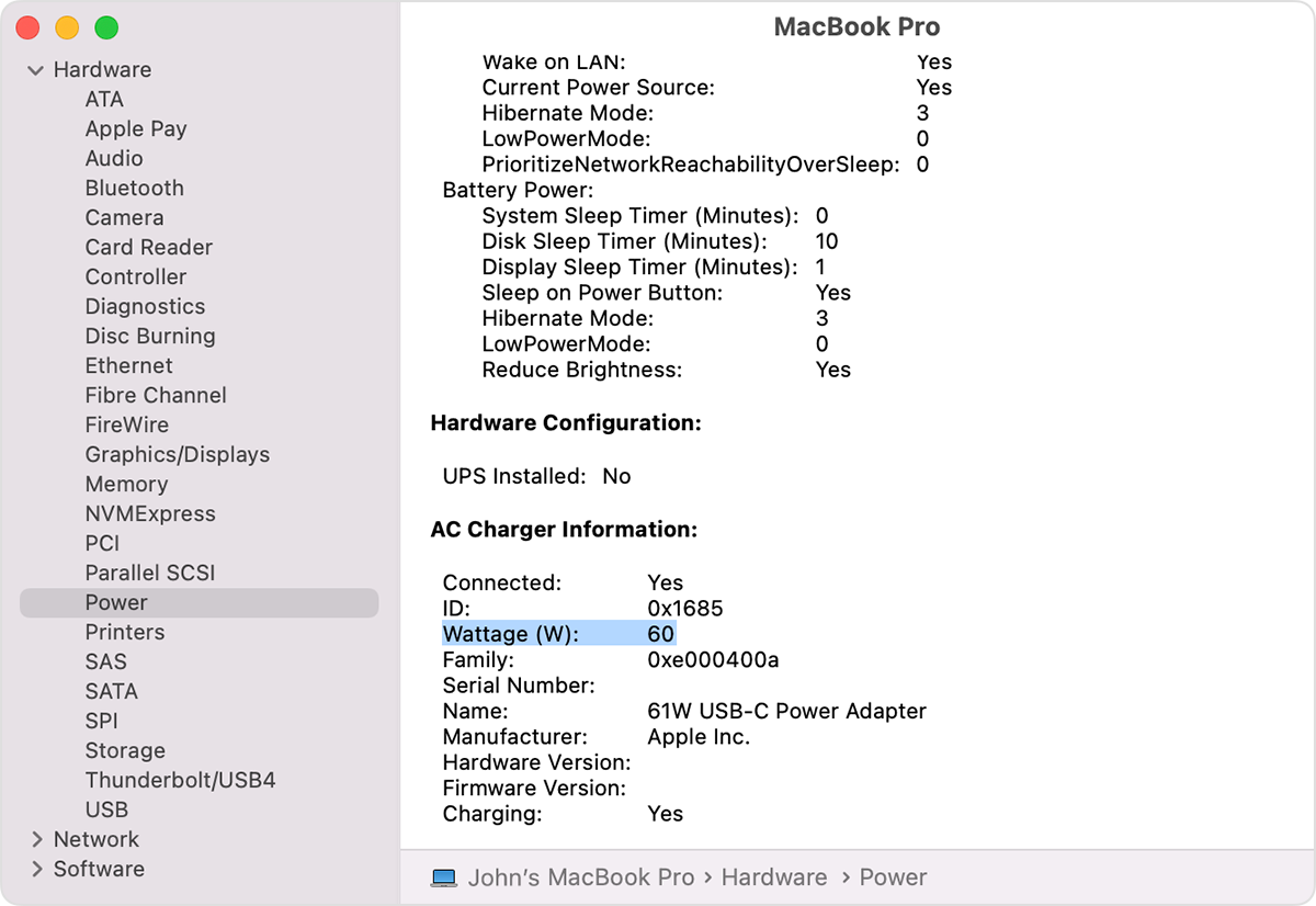 Identificar el adaptador de energía de la Mac - Soporte técnico de Apple