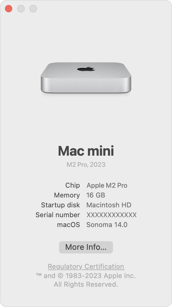 About This Mac window