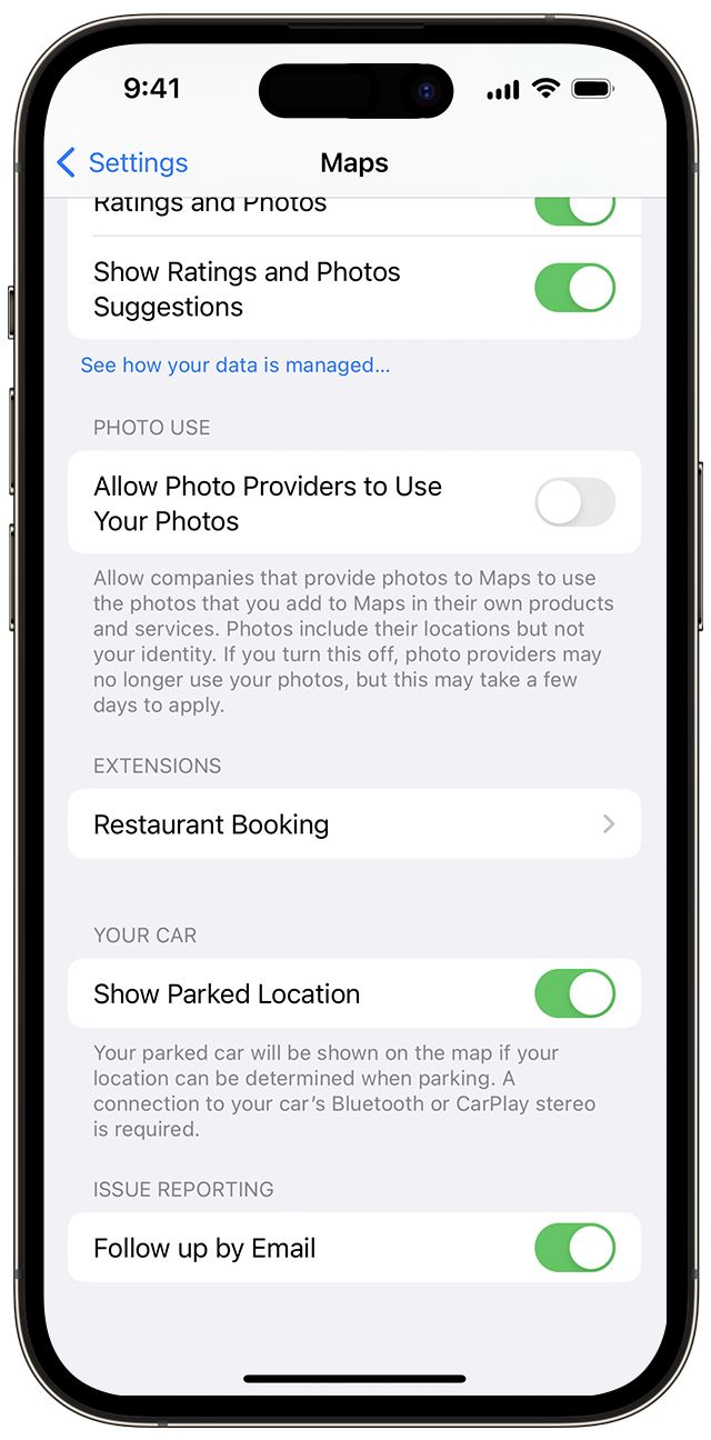 Turn on Show Parked Location in the Maps page of the Settings app.