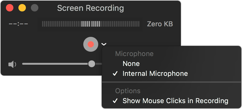 QuickTime screen recording settings