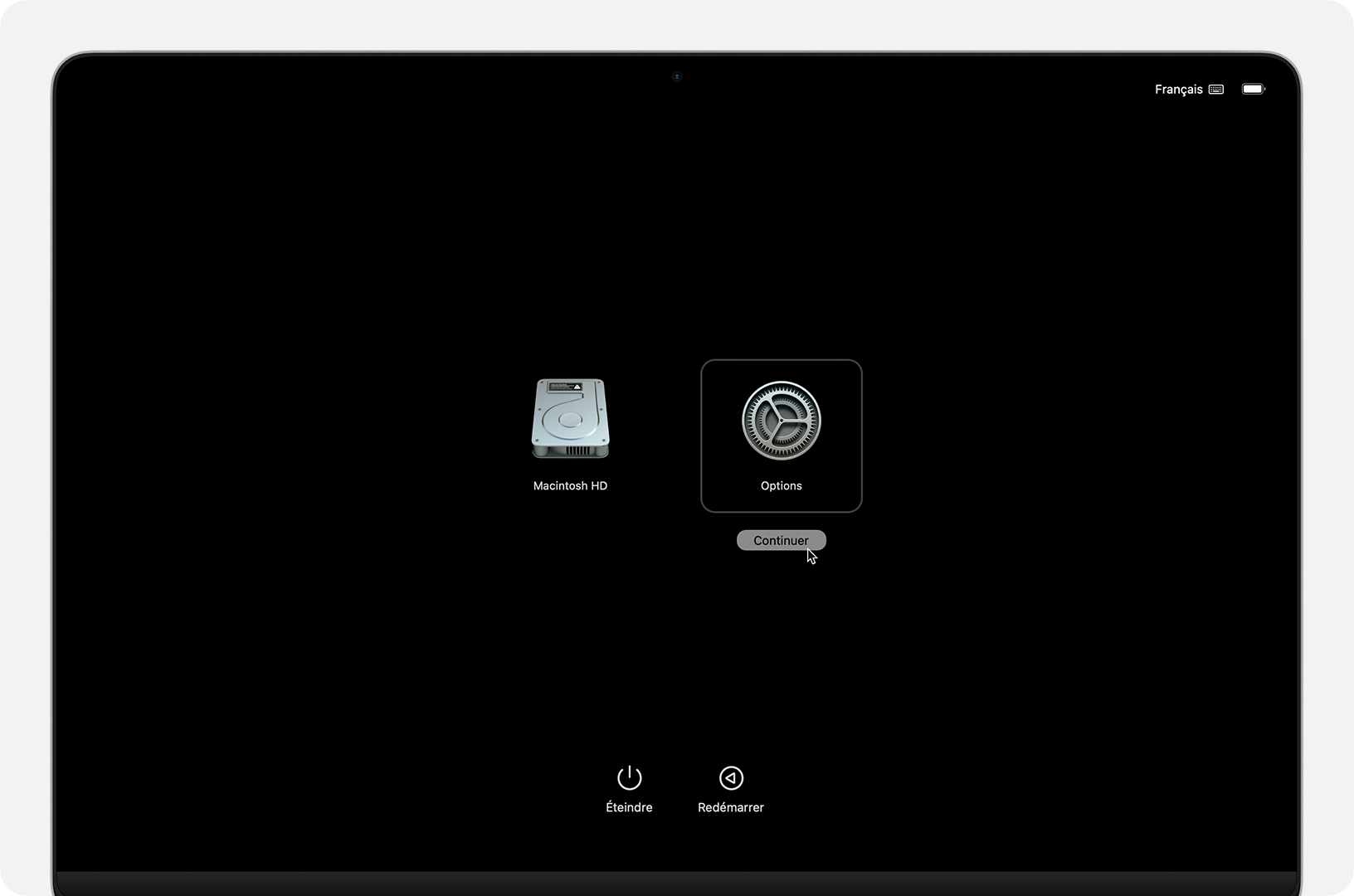 Options de démarrage de macOS