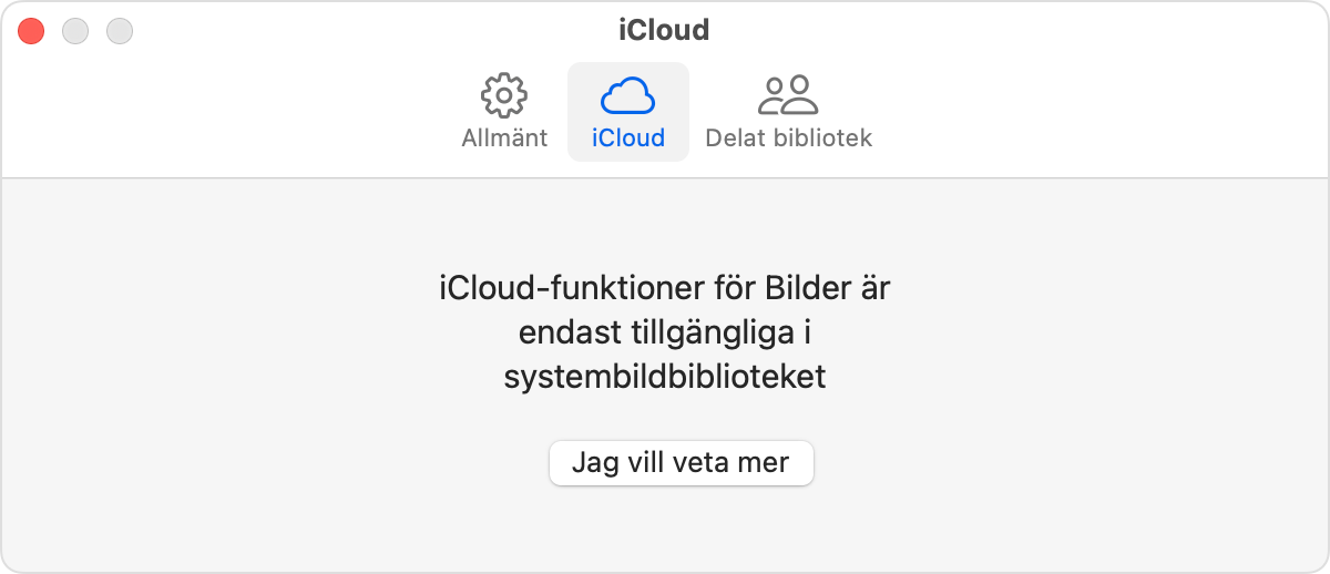 Bilder-appen som visar iCloud-fliken