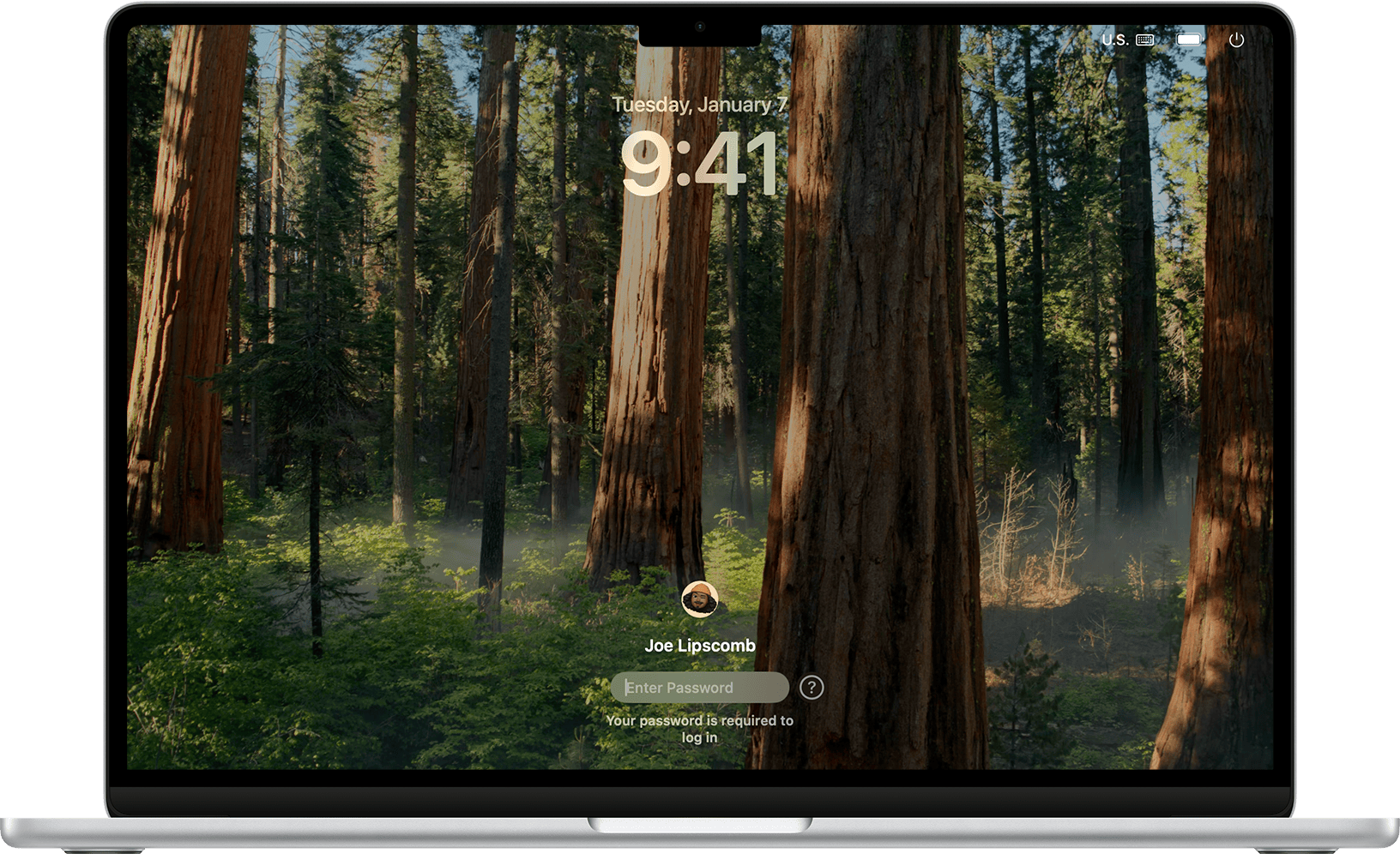 Login window in macOS Sequoia.