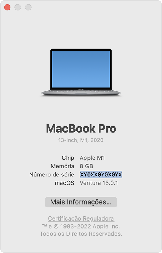 macOS Ventura — Sobre Este Mac — Número de série