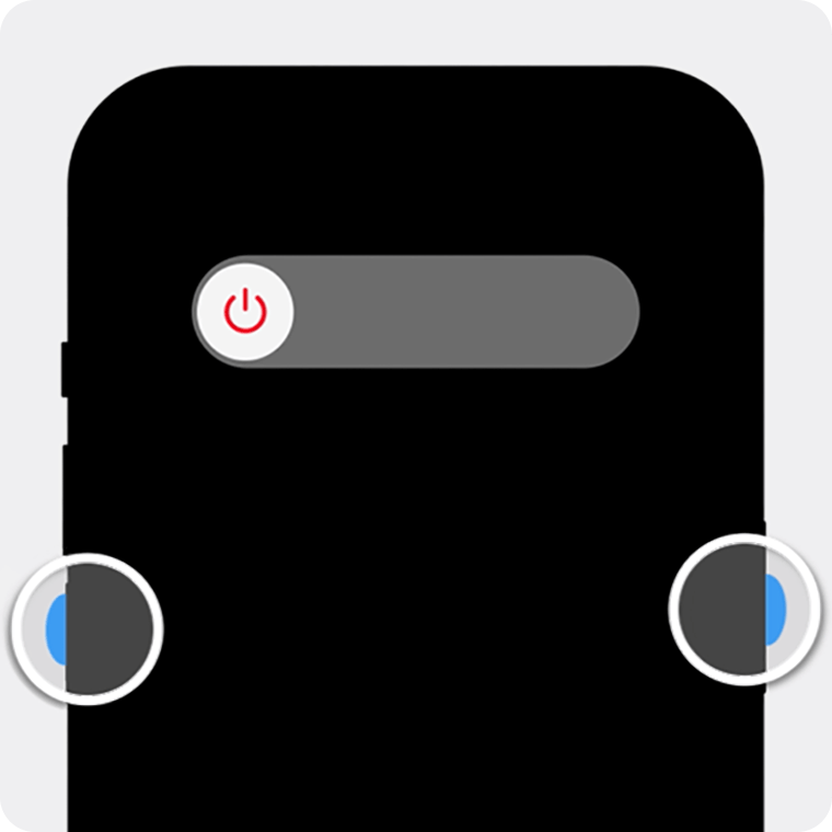 These are the Volume down and side buttons on an iPhone with Face ID.