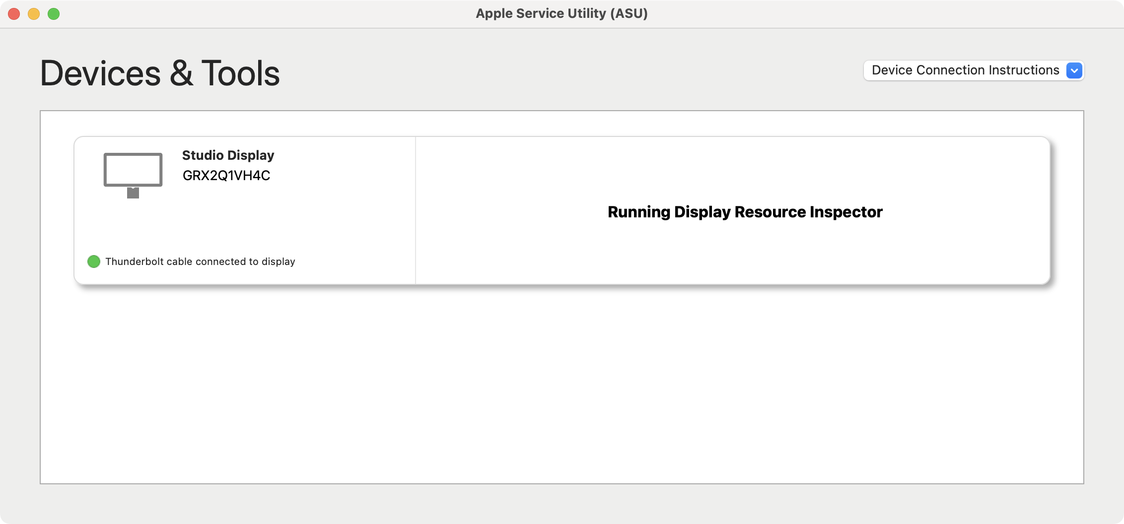 „Apple Service Utility“ vykdo diagnostiką